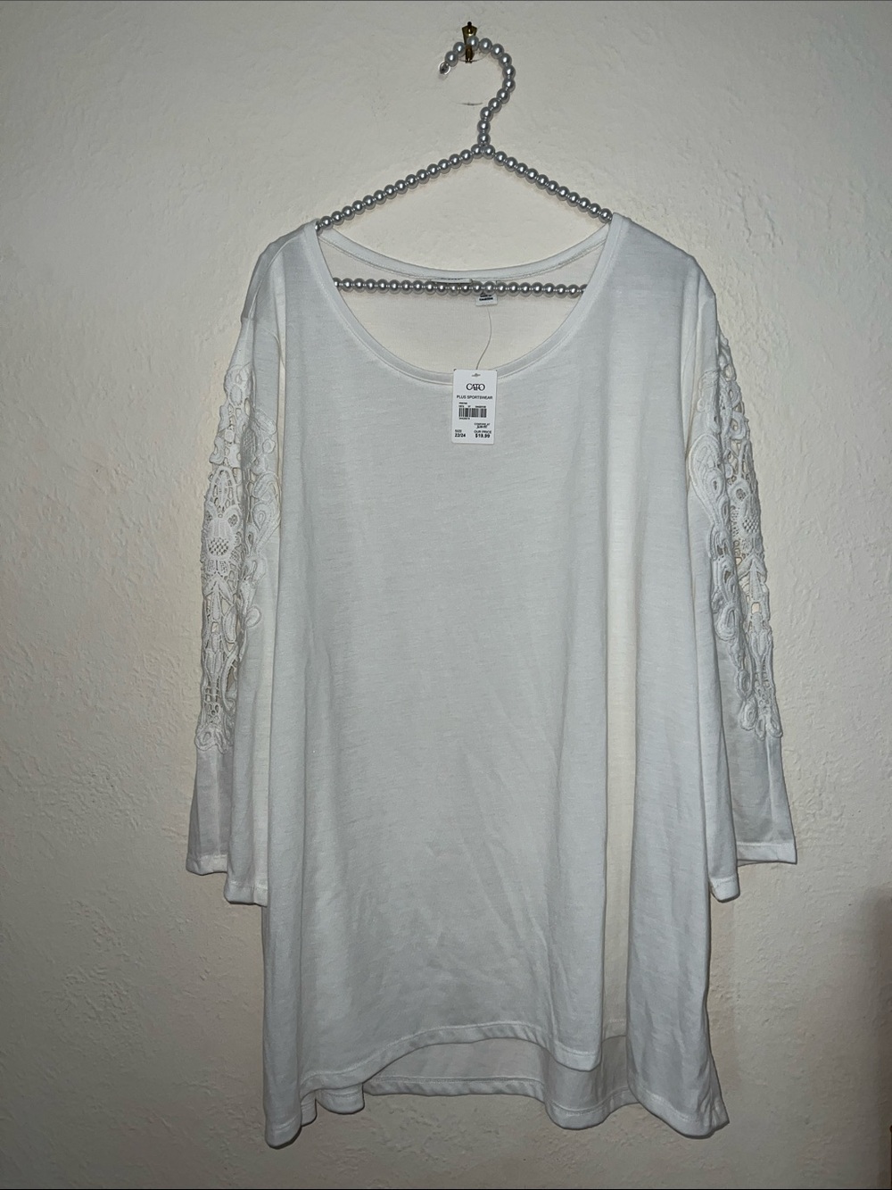 Cato 22/24 W lace top nwt tee shirt